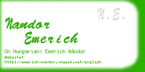 nandor emerich business card